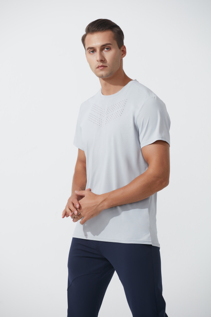  T-shirt d'entraînement pour hommes à sec rapide