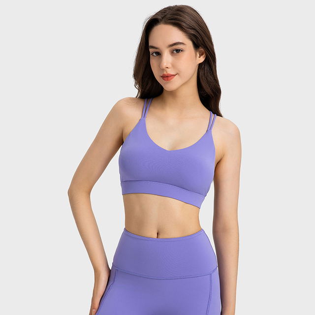 Traine Sports Bra Logo personnalisé Ladies Compression Campain Fitness Sports Bra
