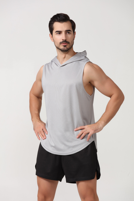 Pymnas pour le gymnase pour hommes char à capuchon en respirant rapidement le réservoir sportif masculin de gymnase