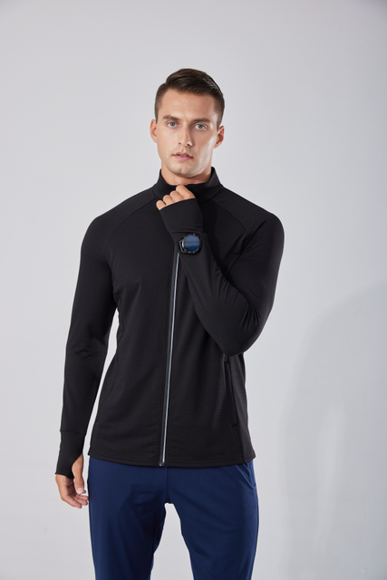 Veste d'entraînement à sec rapide avec un trou de thumble léger de poche zip