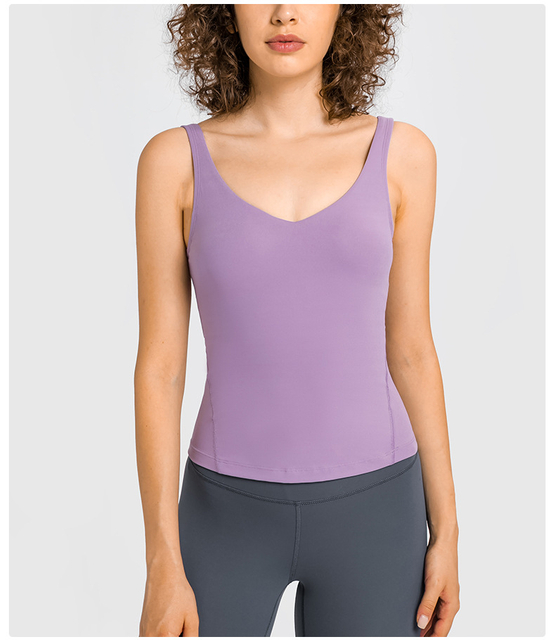 Chemises sans manches sportives en V-Neck Yoga Top pour femmes