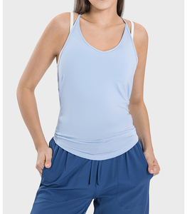 Le nouveau gilet sportif à séchage rapide de la femme et doux avec une beauté Swing Back Swing Yoga Top Solid Pattern pour les adultes