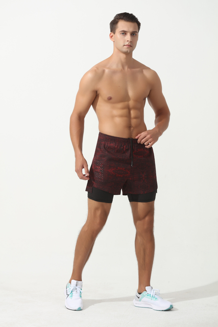 Gym de gymnase pour hommes shorts de sous-vêtements pour hommes pantalons de survêtement à double couche short sportif à séchage rapide