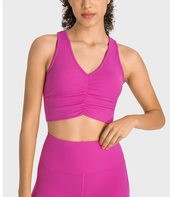 Gymnase Running Tops Anti bactérien avant Scrunch V couche Crop spath sportif tops sportives de sport